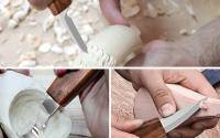Juego De 10 Herramientas De Grabado En Madera Con Cuchillo De Detalle Y Guantes Afilador De Cuchillos Para Tazas Cuencos Y Ollas - details 2