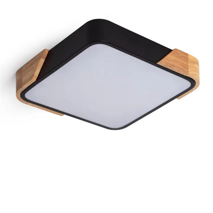 Ledkia Plafón LED Cuadrado Madera 18W CCT Seleccionable ILUZZIA - 1