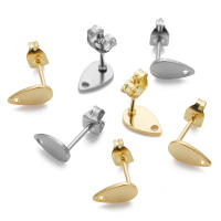 20pcs Conectores De Pendientes De Acero Inoxidable 5x8mm Alergias Bajo Estopillas De Pendiente Para Fabricación De Joyas - details 4