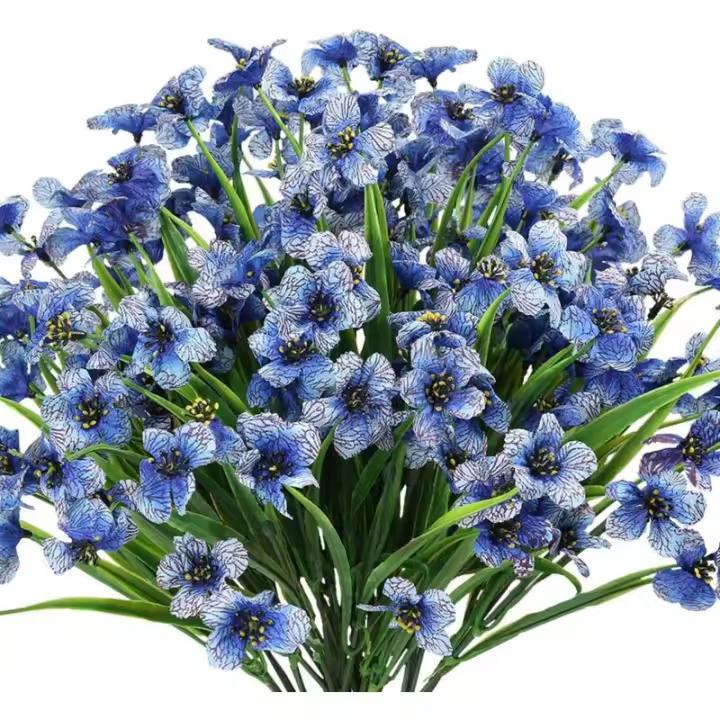 10 Bundles Fleurs Artificielles Extérieures Résistant aux UV Pas de Fade Faux Fleurs Violettes pour Intérieur Extérieur Plantes - 1