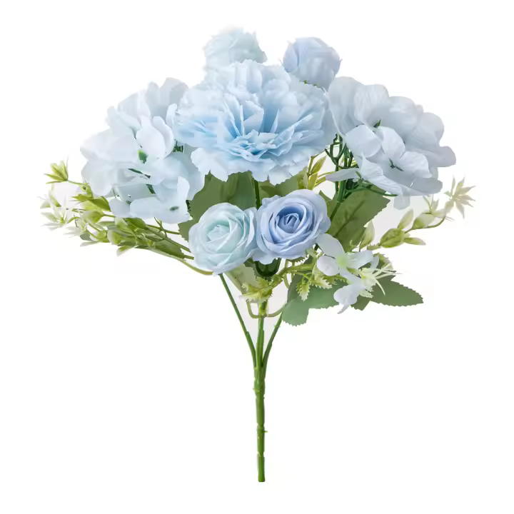 Bouquet De Flores Artificiales De Seda Carnation Y Rosa Para Bodas Decoración De Hogar Arcos De Jardín Y Wreaths Regalo DIY Venta Al Por Mayor Y Minorista - 1