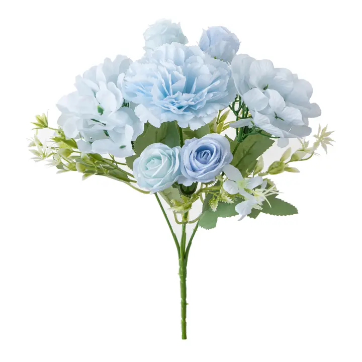 Bouquet De Flores Artificiales De Seda Carnation Y Rosa Para Bodas Decoración De Hogar Arcos De Jardín Y Wreaths Regalo DIY Venta Al Por Mayor Y Minorista - 1