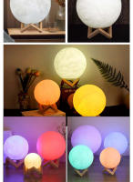 Lámpara De Noche LED Recargable 16 Colores Lámpara De Luna 3D Impresión Táctil Decoración Para Hogar Regalos De Cumpleaños Para Niños - details 7