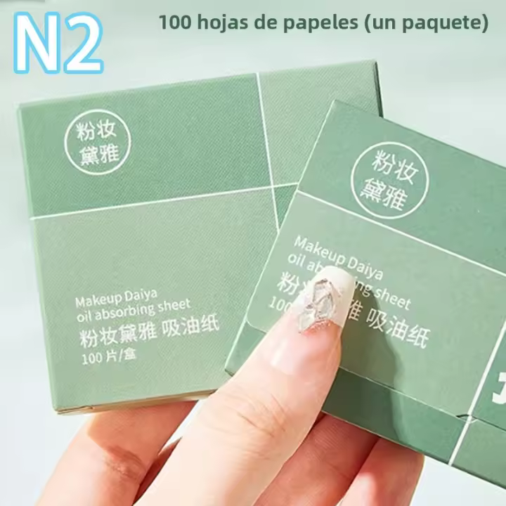 Papel Absorbente De Aceite Facial 100 Hojas Portátil Con Espejo Para Belleza Y Cuidado De La Piel De Mujer Case De Papel Absorbe Grasa Facial - 1