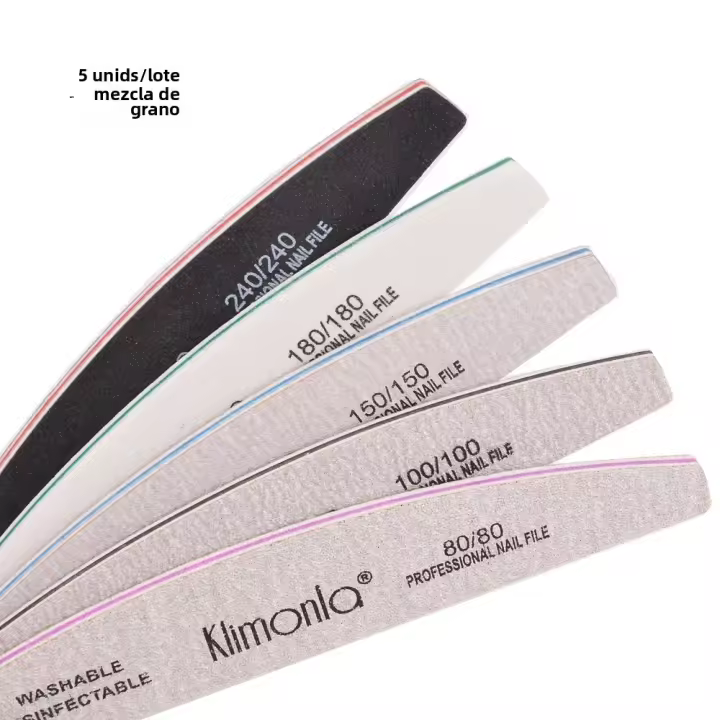 Juego Profesional De Manicura 5/10Pcs Archos De Uñas De Acrílico 80/100/150/180/240 Grit Para Gel Pulido Herramientas De Corte De Uñas - 1