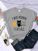Camiseta De Mujer I Was Normal 3 Cats Ago Estilo Casual Multicolor Cuello Redondo Manga Corta Verano Moda Hip Hop T-Shirt - details 6