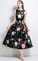 Vestido Sin Mangas De Verano Para Mujer Estampado O-Neck A-Line Regular Fit Midi Polyester Vestidos De Verano Mujer - details 3