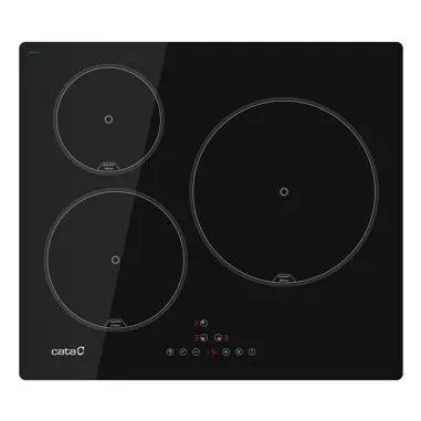 Cata - Placa de inducción IB 6303 E2 BK de 59 cm con 3 zonas de cocción, potencia total 7100 W, zona XL de 28 cm y función Booster para cocina doméstica eficiente - 1