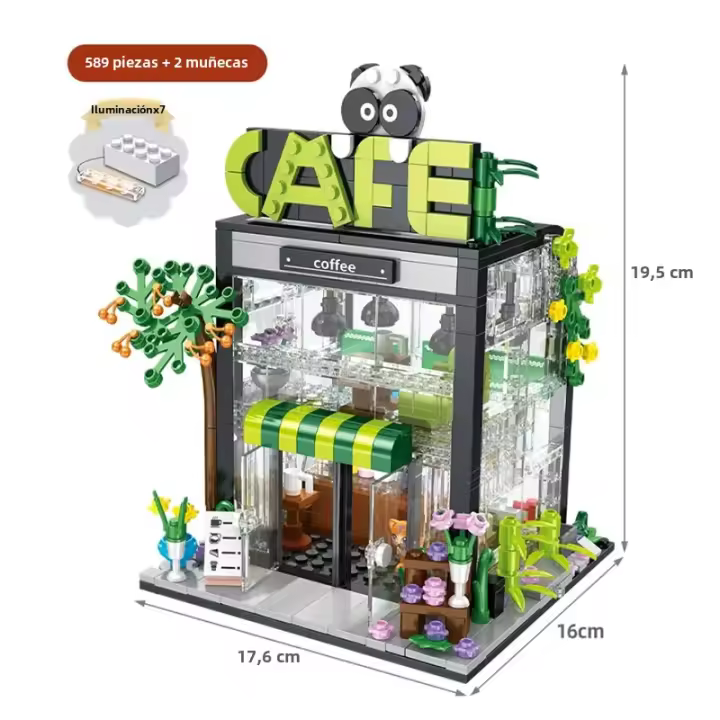 Bloques De Construcción Creativos De Ciudad Callejón Café Fábula Modelo Puzzle DIY Juguete Para Niñas Edad Recomendada 6-18 Años - 1