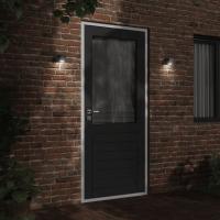 vidaXL Lámparas de pared de exterior 2 uds aluminio fundido negro - details 2