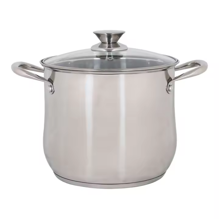 Quttin - Olla 24cm Acero Apta para Inducción con Tapa - Colección New Neron - Alta Durabilidad y Resistencia - Diseño Ergonómico - Compatible con Todo Tipo de Cocinas - 1