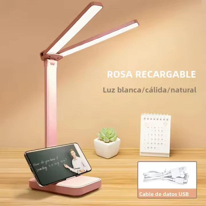 Lámpara De Mesa Plegable USB Recargable LED Táctil 3 Niveles De Brillo Protección Ocular Para Dormitorio Y Oficina - 1