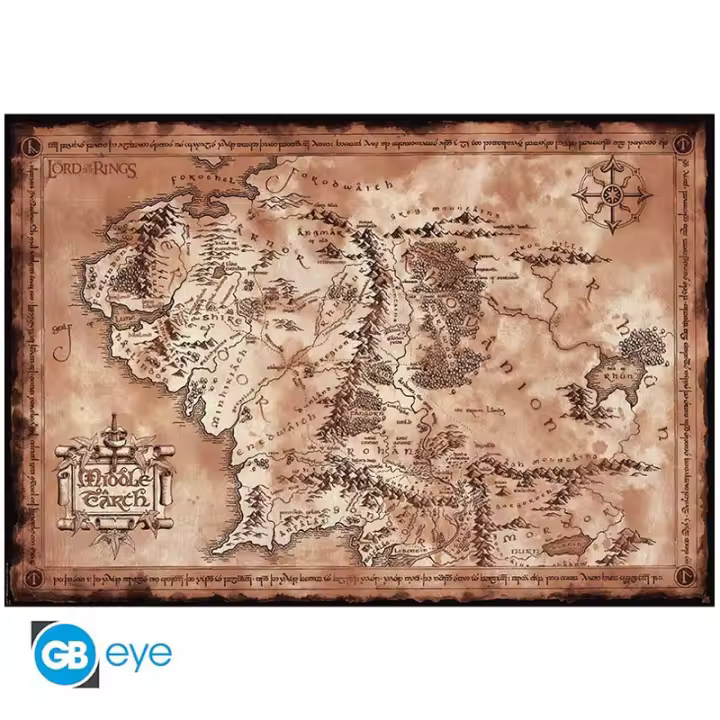 Poster El Señor de los Anillos, Mapa 91,5 x 61 cm, 170 g/m2 - 1