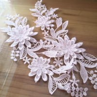 1 Paquete De 3 Piezas Bordado 3D Con Flores De Encaje Parches DIY Para Costura En Ropa Accesorios Para Collarines Y Vestidos - details 13
