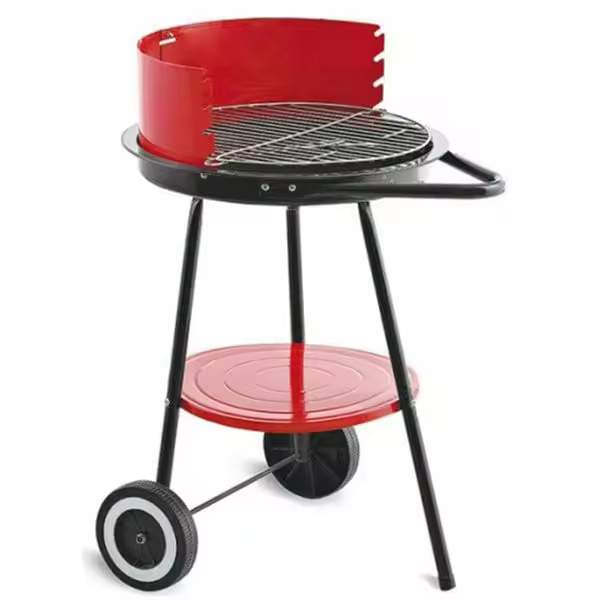 Barbacoa Algon redonda con ruedas rojo Ø43 cm - 1