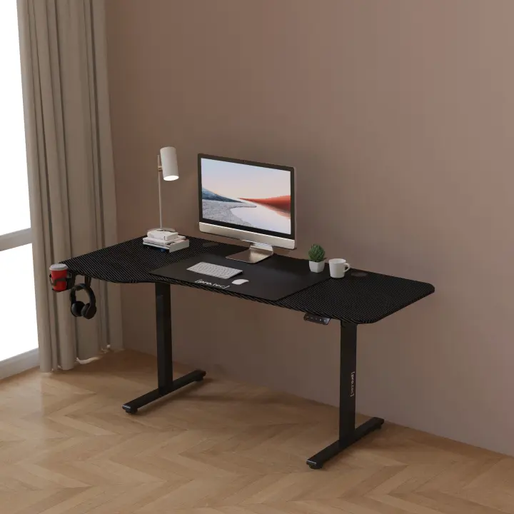 Escritorio regulable en altura Virolahti 72-117 x 160 x 60 / 75 cm aglomerado/aluminio - negro [pro.tec] - 1