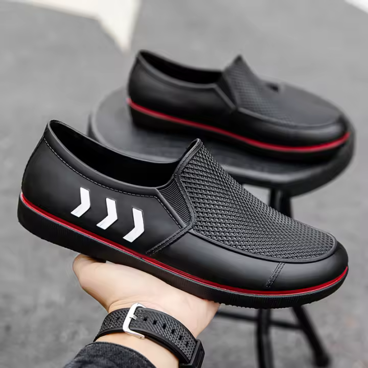 Botas De Lluvia Para Hombres De Bajo Talle Resistente Al Desgaste Y Antideslizante Material De Goma Impermeable Para Pesca Al Aire Libre Y Uso Diario - 1