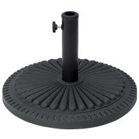 Outsunny Base para Sombrilla de Jardín Peso Neto 15 kg Soporte de Parasol Apto para Postes de 35mm/38mm/48mm Rellena de Cemento Metal para Terraza Exterior Ø49x32 cm Negro - details 0
