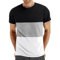 Camiseta deportiva de verano de manga corta con cuello redondo informal de talla grande para hombre, a juego con el color, a la moda para fitness - details 37