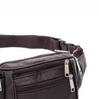 Bolsa De Cintura Para Hombre De Cuero Genuino Bolsa De Móvil Con Cadena Estilo Fashion Bolsa De Cintura Para Deporte Y Aventura - details 16