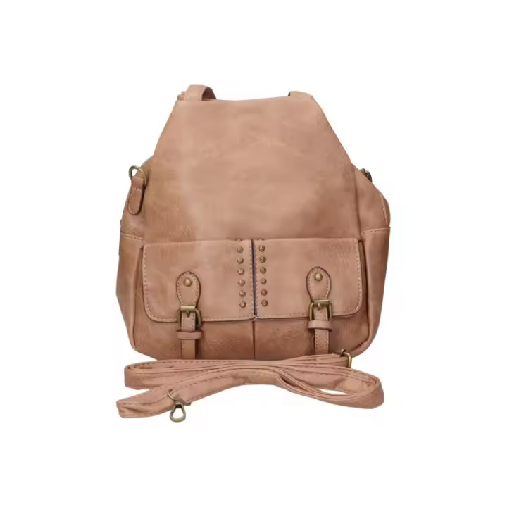SARA BAGS | Mochila de Paseo Sara Bags para Mujer – Mochila Casual en Color Taupe – Mochila con Cremallera y Corchete – Estilo Casual – Espaciosa y Versátil – Espaciosa – Modelo SDXX240896 - 1