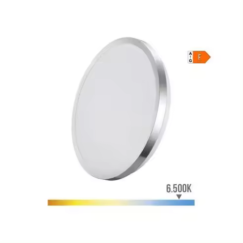 EDM Aplique Super LED de Superficie 12W 1160lm Ø26x5,8cm Cromado - 32569 Aplique superficie led Iluminación Interior Apliques Led - 1
