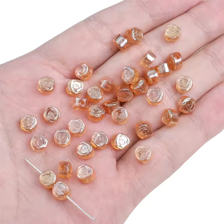 10pcs Hileras De Cuentas De Vidrio Coloreadas Con Espalda De Rosa Accesorios Para Hecho a Mano Pulseras Y Collares DIY - 1