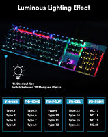Teclado Mecánico GK410 De 104 Teclas Panel Metálico Luz RGB Verde Negro Té Juegos Completo Sin Impacto Para Computadora - details 4