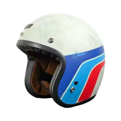CASCO MOTO JET RETRO CAFE RACER - 1