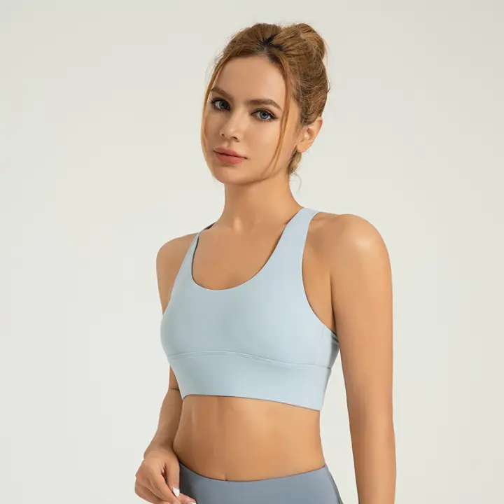 Sujetador Deportivo de Alta elasticidad para Mujer, Chaleco de Yoga de alta intensidad a prueba de golf, almohadillas para el pecho extraíbles, sujetador de fitness nude - 1