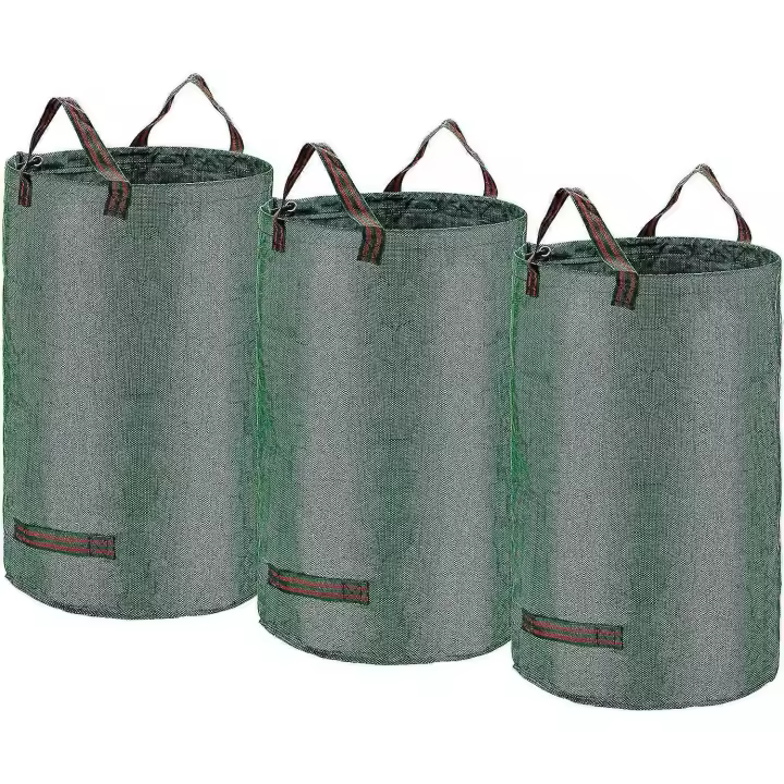 Bolsas de jardín grandes de 3 x 500L, bolsas de residuos de jardín de servicio pesado XXXL, doble ASA, bolsa de Residuos independiente y plegable, bolsa de jardinería reutilizable, (PP) Vegetab - 1