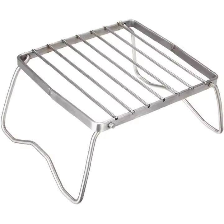 Parrilla de barbacoa plegable al aire libre, estante de acero inoxidable, soporte de soporte para acampar, parrilla portátil para cocinar - 1