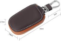 Funda para llave de coche, Smart Key Holder Protection PU Leather Car key Chain bag Car Smart KeyChain Coin Holder Auto Remote Keyring Wallet (Marrón) - details 2