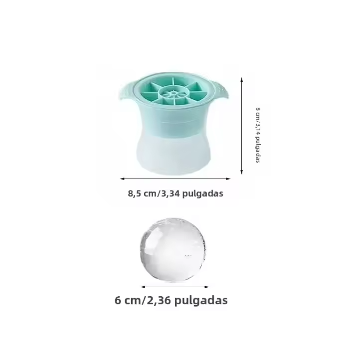Molde De Hielo Redondo Para Whiskey De Silicona 1 Pieza Herramienta De Cocina Para Cubitos De Hielo Y Bricos Ecológico - 1