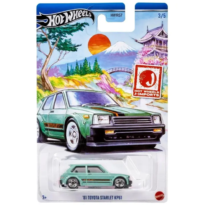Hot Wheels 81 Toyota Starlet KP61 J-Imports 1/3 Mattel HRT02 - 1
