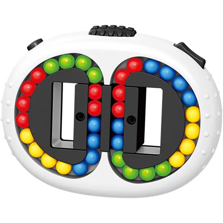 Rotating Magic Bean Cube Toy,Handheld Spinning Magic Beans Jigsaw Puzzle Toys Finger Games Stress Relief IQ Puzzle - 1