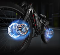 DUOTTS S26 Bicicleta Eléctrica 750W 2 Motores 50km/h Velocidad Máxima 264.0 pulgadas Neumáticos Inflables Tipo Fat 48V 20Ah Batería SAMSUNG 120km de Autonomía Shimano 7 Velocidades 150kg Carga Máxima App Inteligente - Negro - details 3