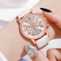 Set De 6 Relojes De Pulsera De Cuarzo Para Mujer Blanco Estilo Romano Digital Con Joyería De Mariposa Regalo Para Mamá - details 1