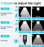Luz Solar Exterior Con Inducción Humana 72/108COB Luz De Pared Para Jardín Patio Garaje Iluminación De Calle Tres Modos Impermeable - details 5