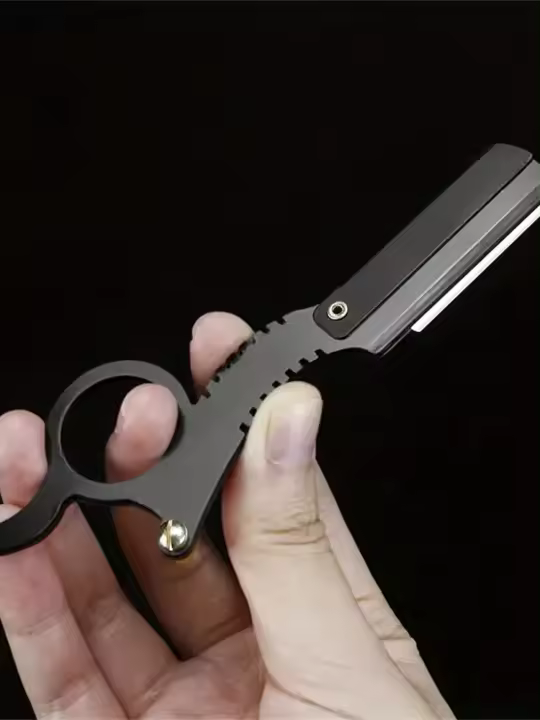 Afeitadora De Pulgar En Acero Inoxidable Para Cejas Y Línea De La Barba Herramienta De Limpieza Facial Sin Hoja Segura Para Hombres - 1