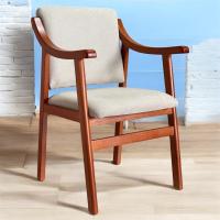Sueña y Descansa Sillón reforzado con brazos de madera de haya en color cerezo tapizado en beis - details 0