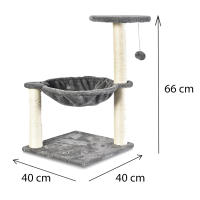 Rascador con Cama Arquivet para Gatos Sisal Gris - Mantenimiento de Uñas - details 0