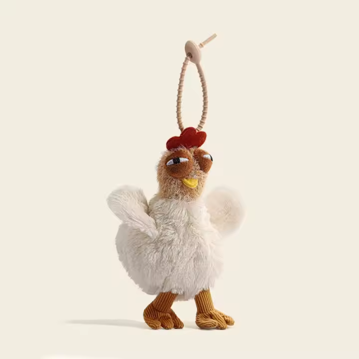 Bolso De Mano En Forma De Gallo De Peluche Divertido Y Kawaii Con Colgante Para Llaves Para Mujeres Regalo De Cumpleaños Bolsa De Dollar Unisex Tamaño Aproximado - 1