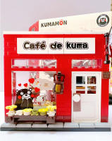 Bloques De Construcción Kumamoto Oso Ciudad Vista Serie Sakura Flores Casa Barrio De Café DIY Juguetes De Bloques De País Para Niños Y Niñas - details 7