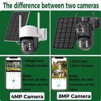 Cámara Solar WiFi Exterior 4K 8MP Con Batería Y Doble Lente Cámara De Seguridad Inalámbrica iCsee APP Protección De Seguridad - details 0