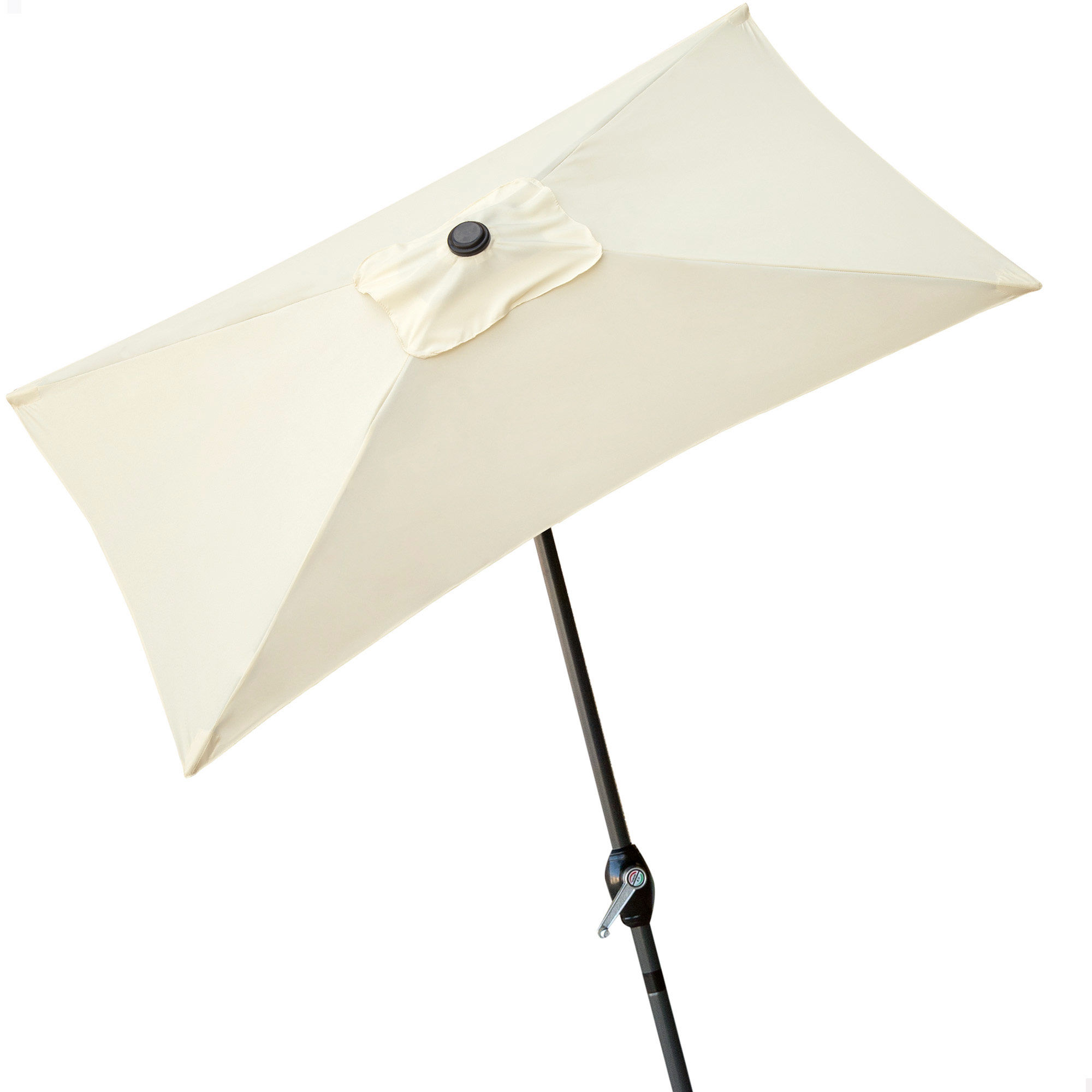 Aktive - Sombrilla balcón 200x120 cm, sombrilla rectangular, crema o antracita, tejido poliéster reforzado 150 gr, estructura aluminio, 4 varillas, mástil Ø38 mm, sistema manivela, resistente, ventilación superior, parasol terraza