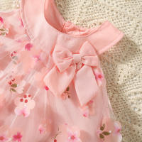 Vestido De Princesa Sin Mangas Para Bebés Niñas Con Flores En Malla Para El Verano 0-3 Años Vestido Lindo Y Cutes Para Niñas - details 7