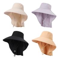 Gorro De Verano Para Mujer Protección UV Con Visera Ancha Y Capucha Para Pelo Estilo Casual Material De Poliéster Adecuado Para Pesca Y Senderismo - details 5
