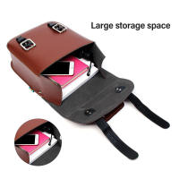 Bolsas De Silla De Motocicleta PU Cuero Universal Vintage Marrón Bolsa Lateral Con Herramientas Y Guantes Impermeable - details 6