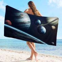 Toalla De Playa Absorbente Y Secado Rápido Con Diseño De Arte Del Universo Estelar Y Planetario Microfibra Para Yoga Natación Y Senderismo - details 3